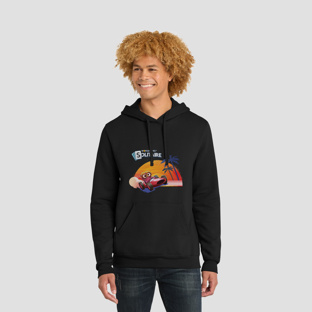 Solitaire Sunset Hoodie in Black by Wordscapes Solitaire