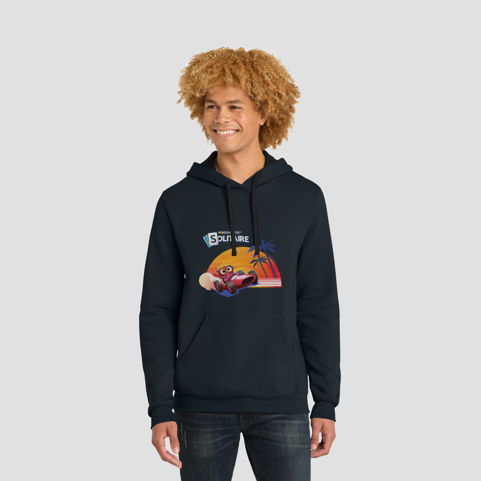 Solitaire Sunset Hoodie in New Navy by Wordscapes Solitaire