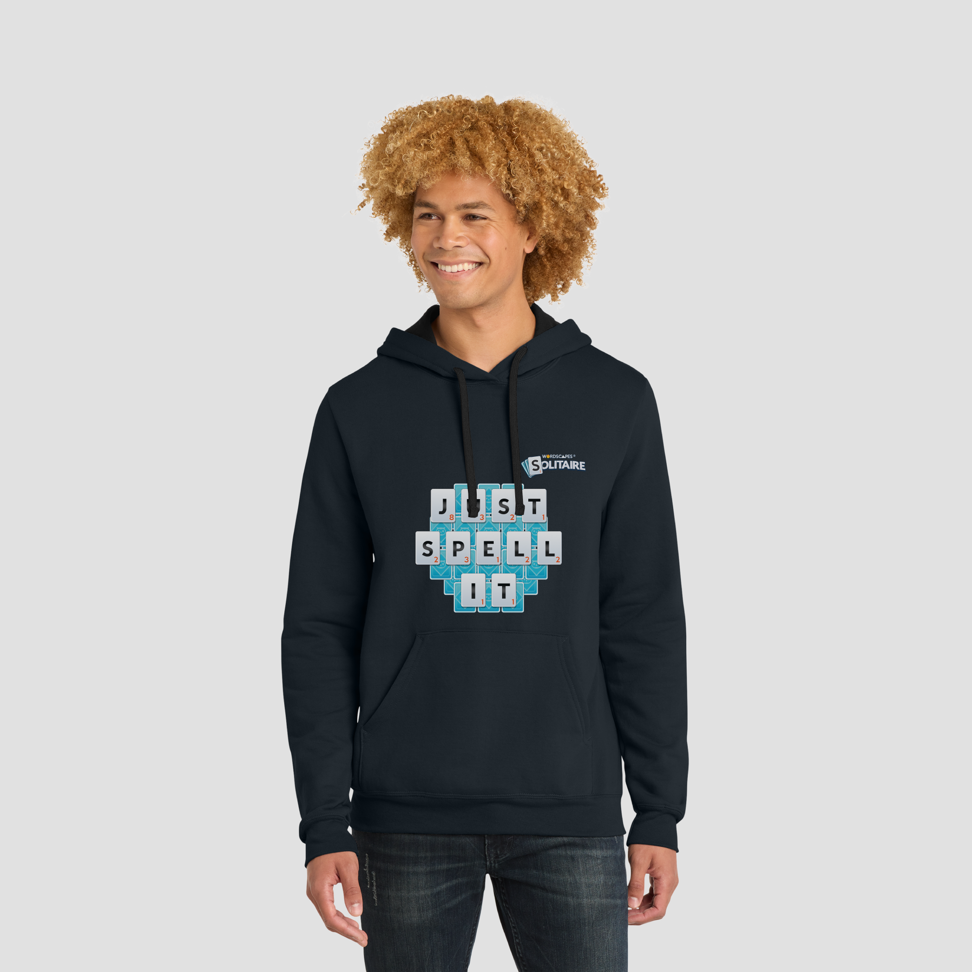 The "Just Spell It" Hoodie in New Navy by Wordscapes Solitaire