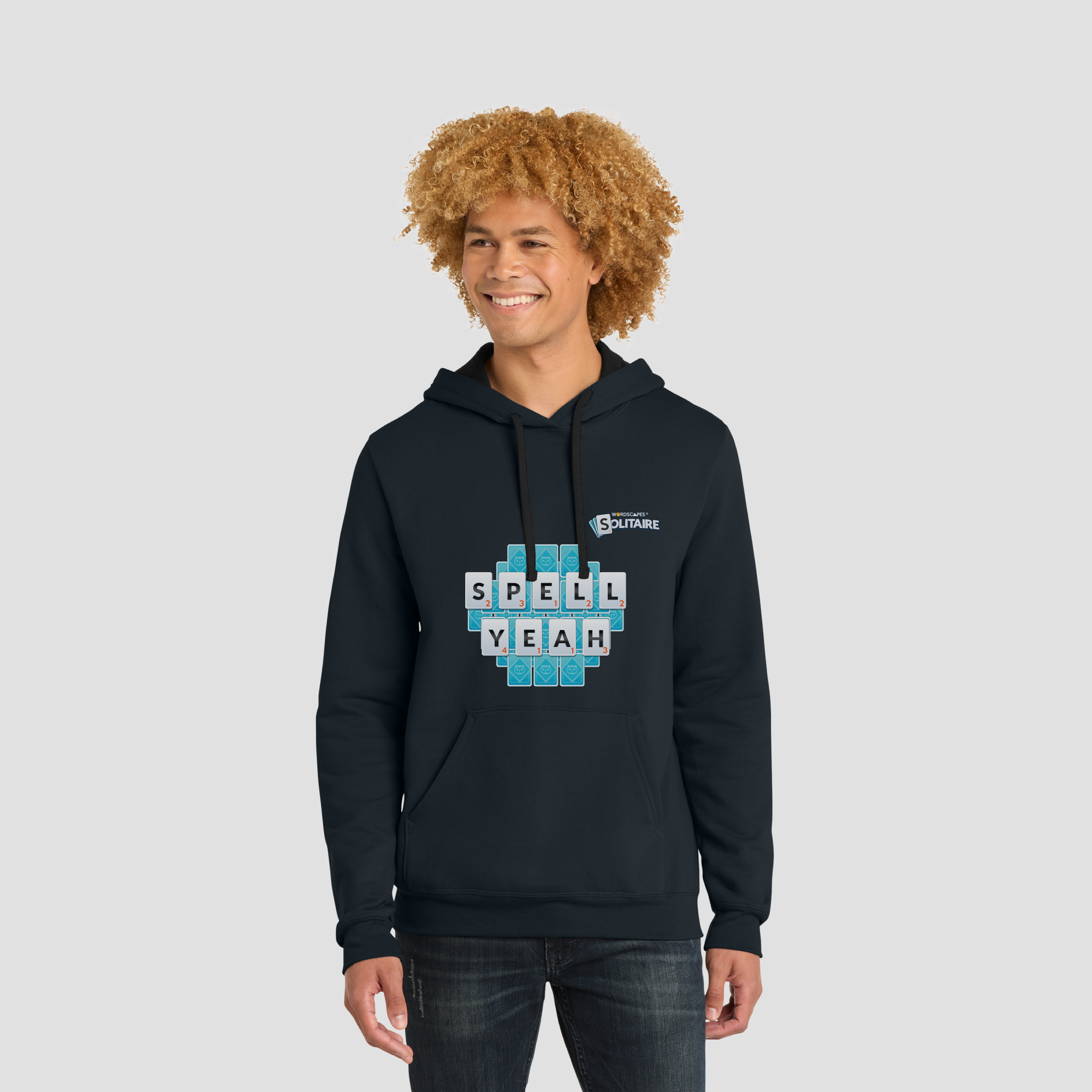 The "Spell Yeah" Hoodie in New Navy by Wordscapes Solitaire