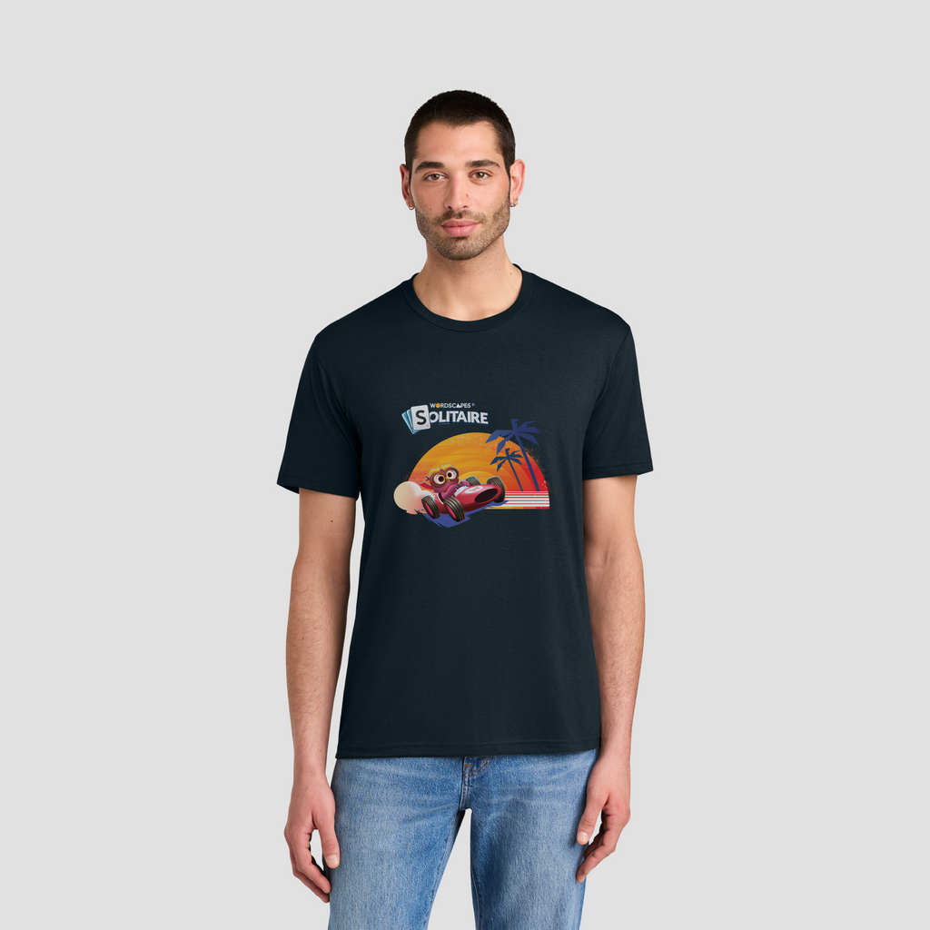 The Solitaire Sunset Tee in New Navy by Wordscapes Solitaire