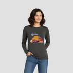 The Solitaire Sunset Long Sleeve Tee in Heathered Charcoal by Wordscapes Solitaire