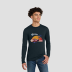 The Solitaire Sunset Long Sleeve Tee in New Navy by Wordscapes Solitaire