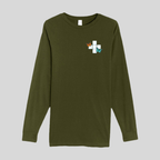 Butterfly Crossword Long Sleeve Tee in Army Green by Wordscapes