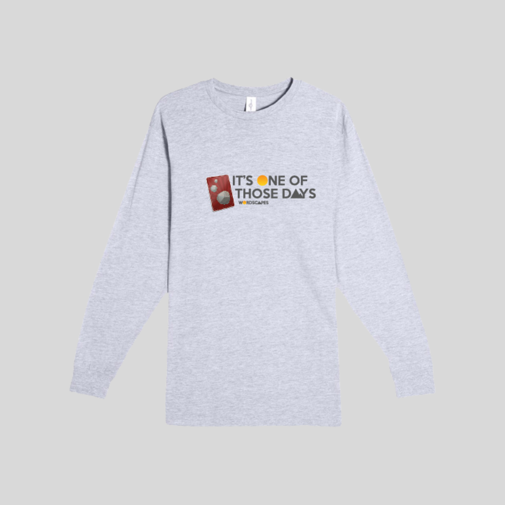 Rock Card Long Sleeve Tee in Heather Grey by Wordscapes