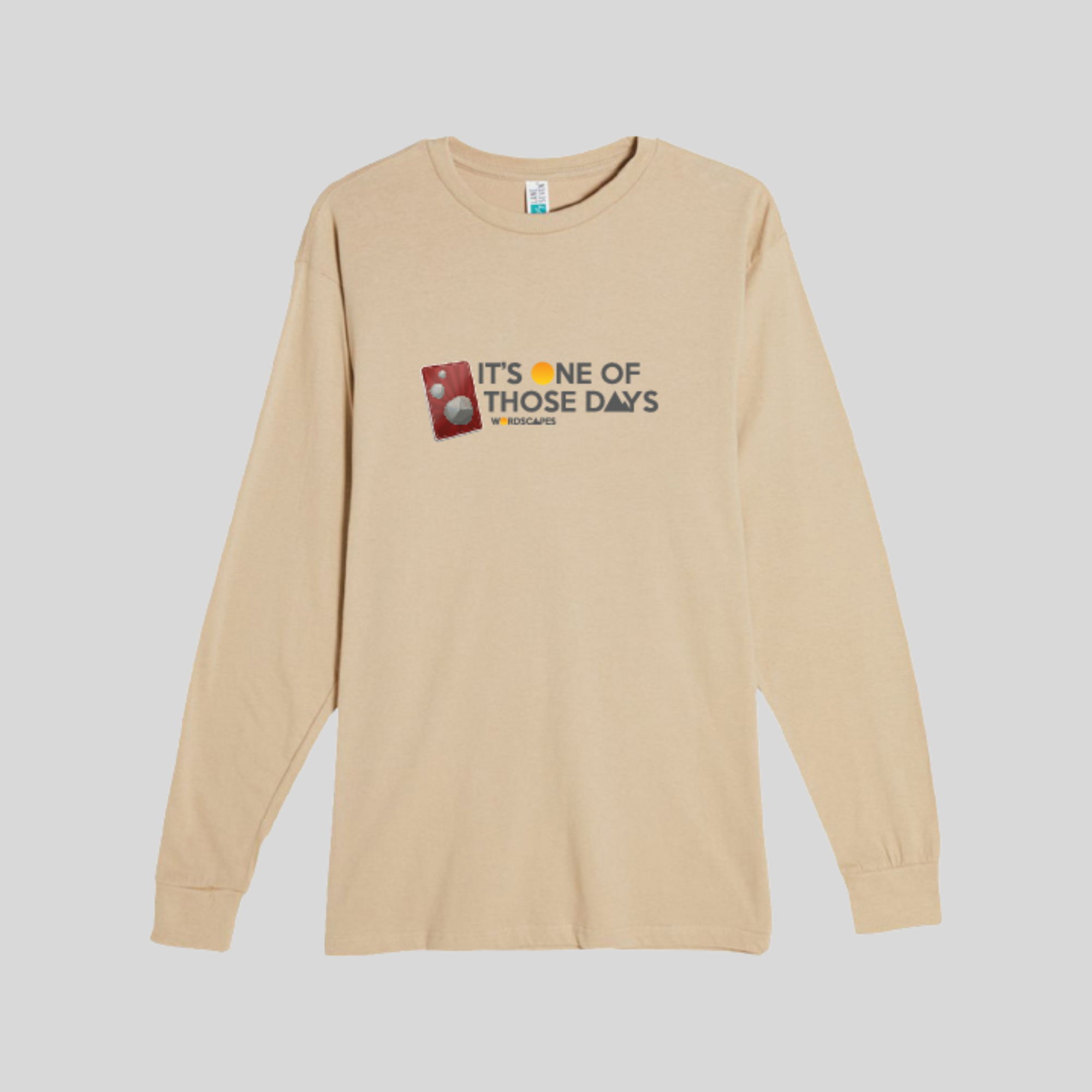 Rock Card Long Sleeve Tee in Mushroom by Wordscapes
