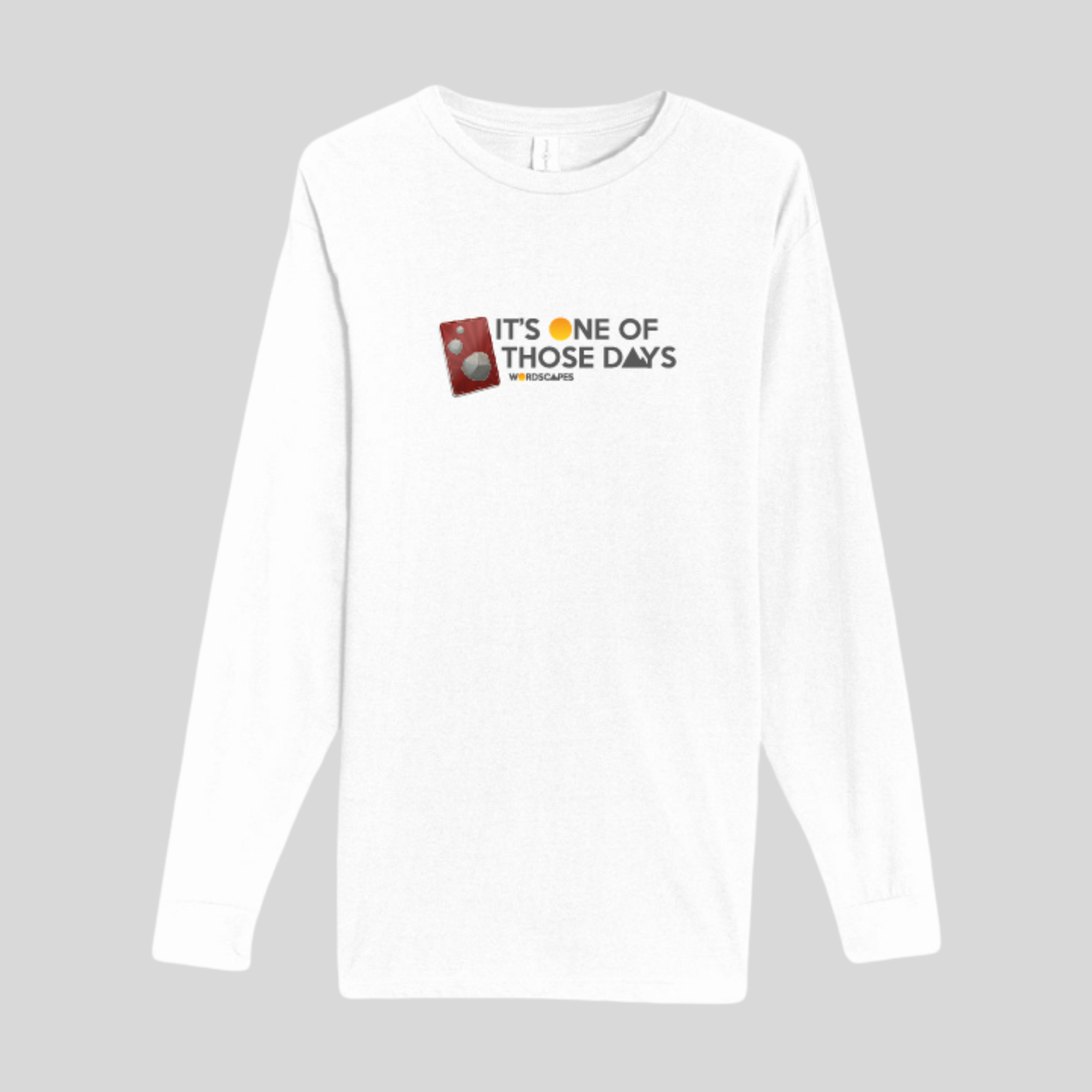 Rock Card Long Sleeve Tee in White by Wordscapes