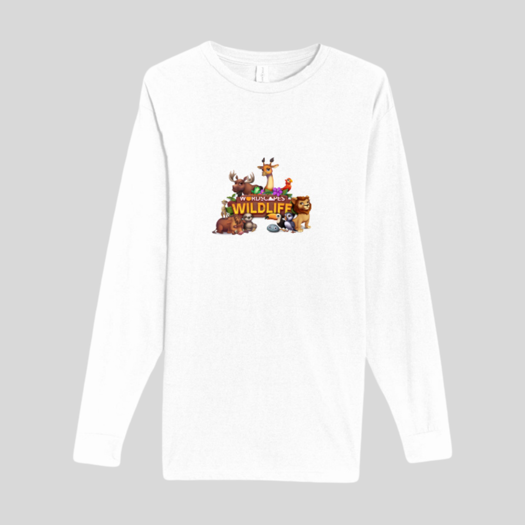 Wildlife Long Sleeve Tee in White by Wordscapes