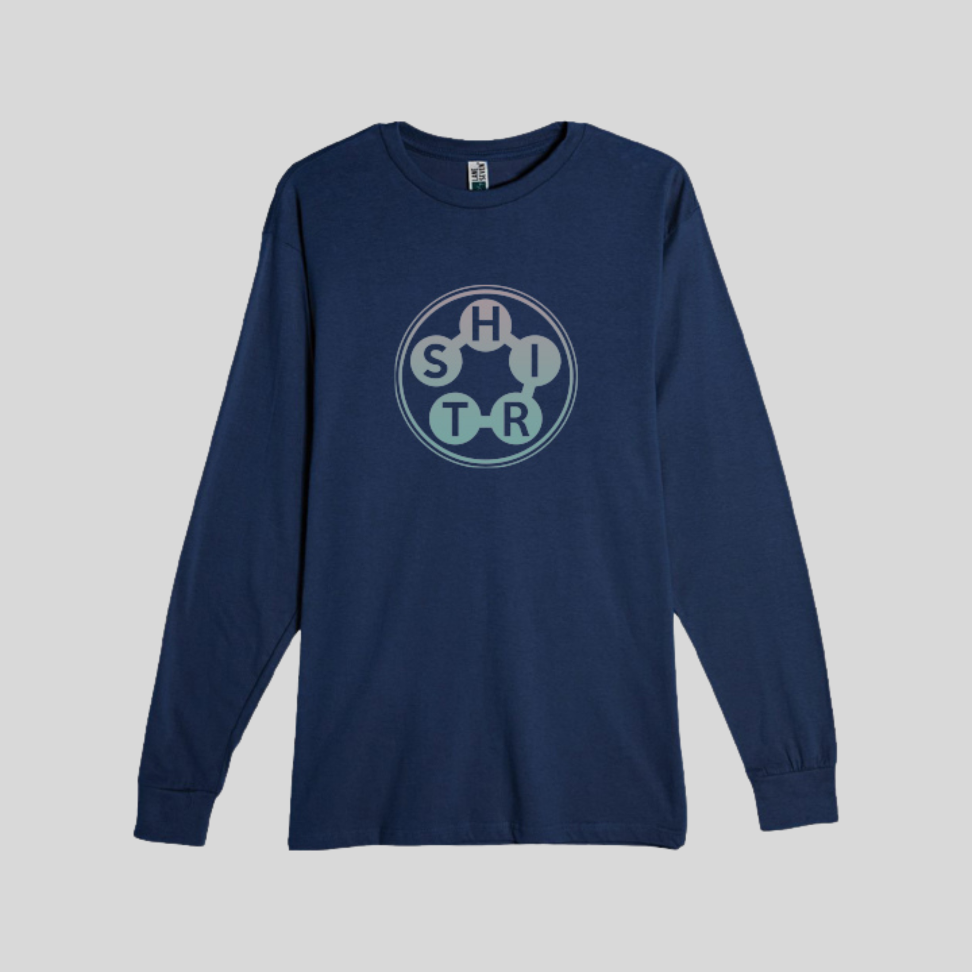 Shirt' Long Sleeve Tee in Navy Blue by Wordscapes