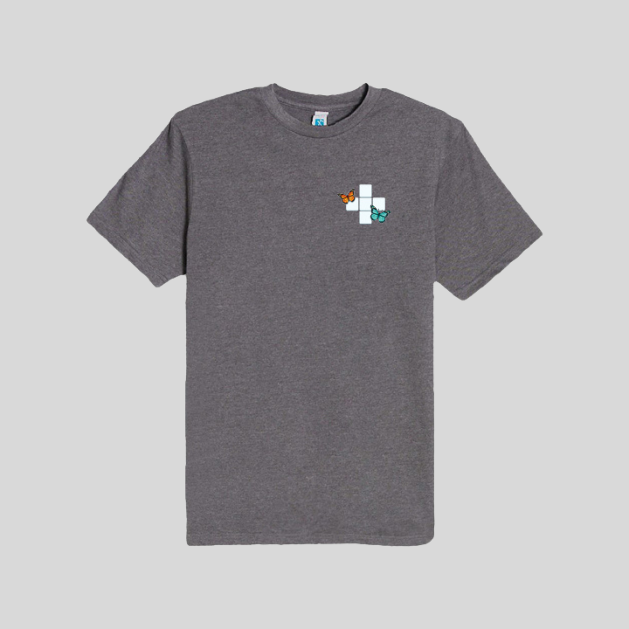 Butterfly Crossword Tee in Charcoal by Wordscapes