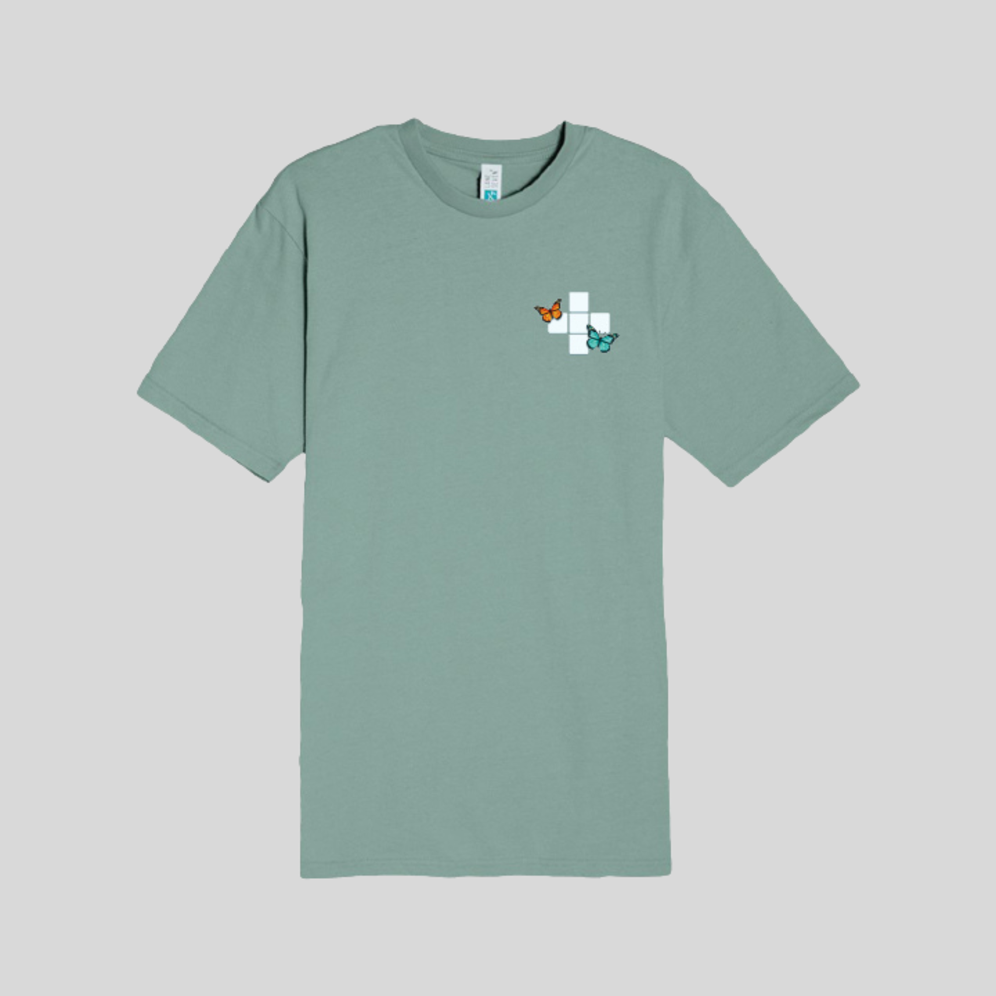 Butterfly Crossword Tee in Sage by Wordscapes