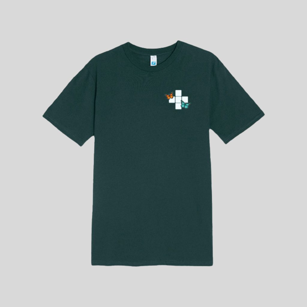 Butterfly Crossword Tee in Sport Green by Wordscapes