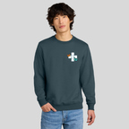 Butterfly Crossword Perfect Weight Fleece Crew in Deep Blue Steel by Wordscapes