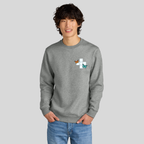Butterfly Crossword Perfect Weight Fleece Crew in Heathered Steel by Wordscapes