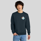 Butterfly Crossword Perfect Weight Fleece Crew in Navy Blue by Wordscapes