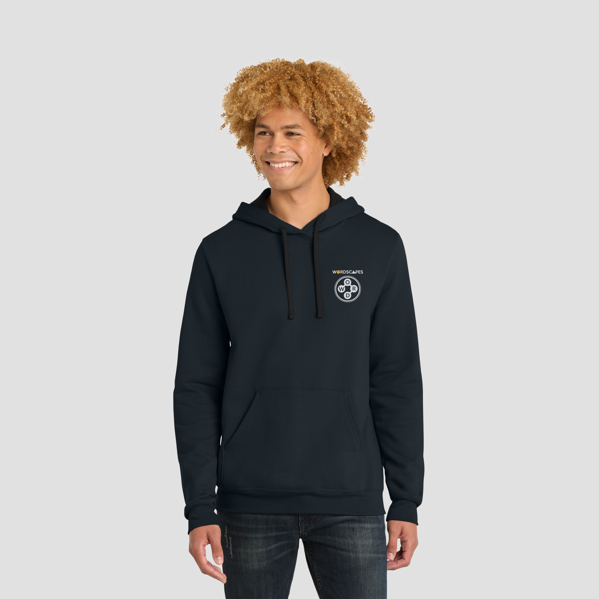 Deep Royal Wordscapes Fleece Hoodie