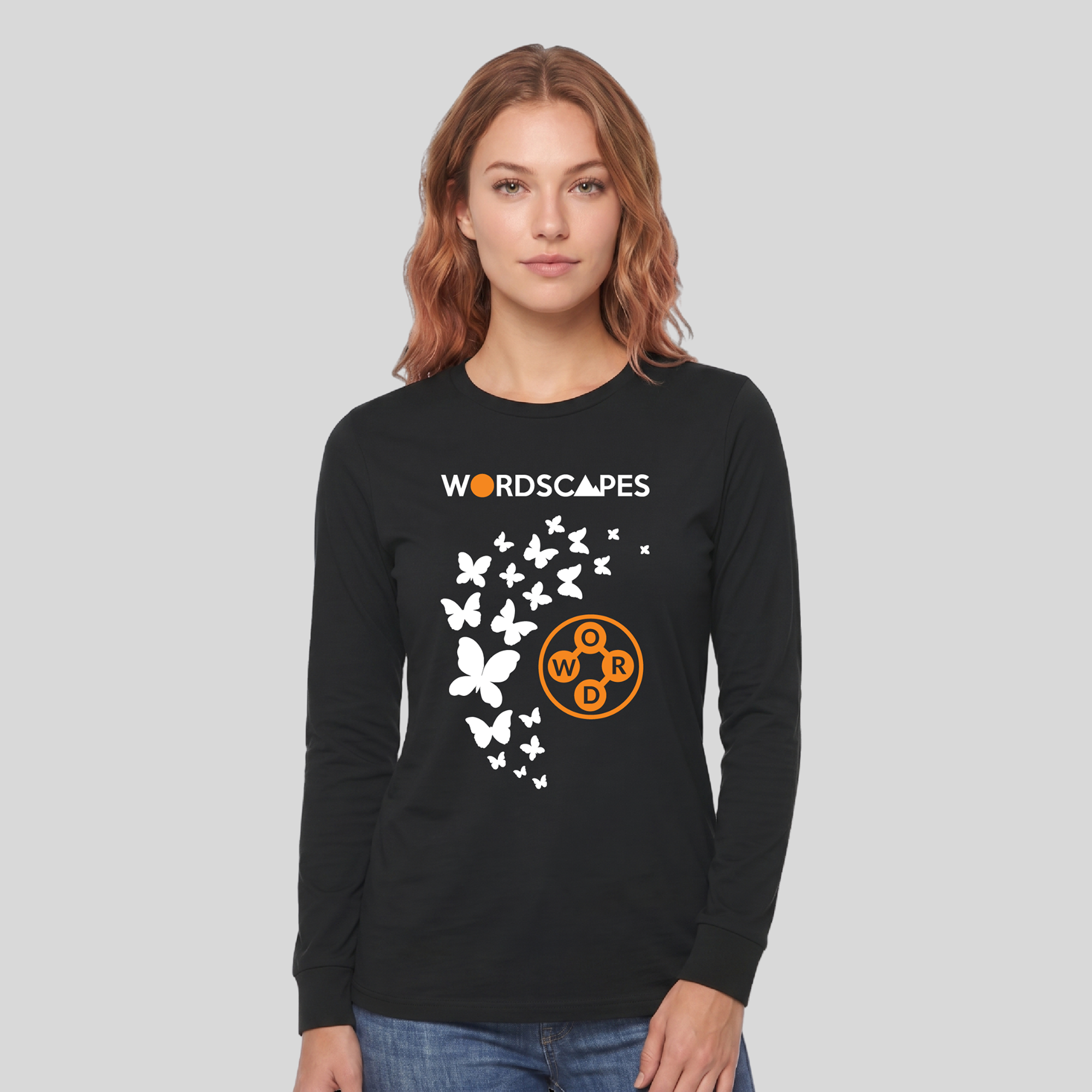 Wordscapes The Flight Graphic Long Sleeve Shirt – Black