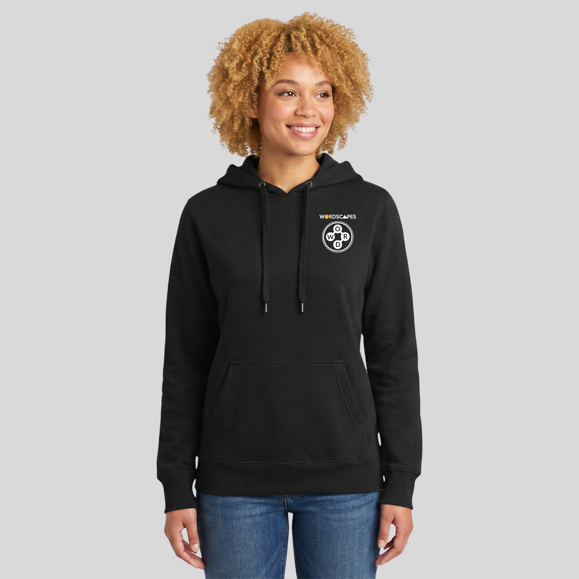 Wordscapes Jet Black Fleece Hoodie